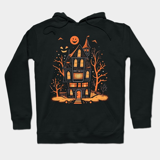 Haunted House Halloween T-Shirt, Spooky Mansion Tee, Horror, Eerie Estate Crewneck, Creepy Dwelling Top, Unisex Shirt Hoodie by Indigo Lake